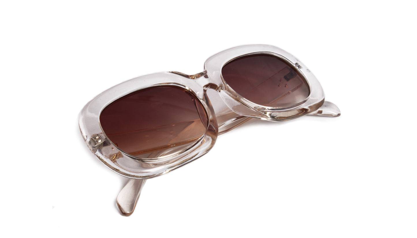 AVALON CLEAR MOD SUNGLASS WITH BROWN LENSES