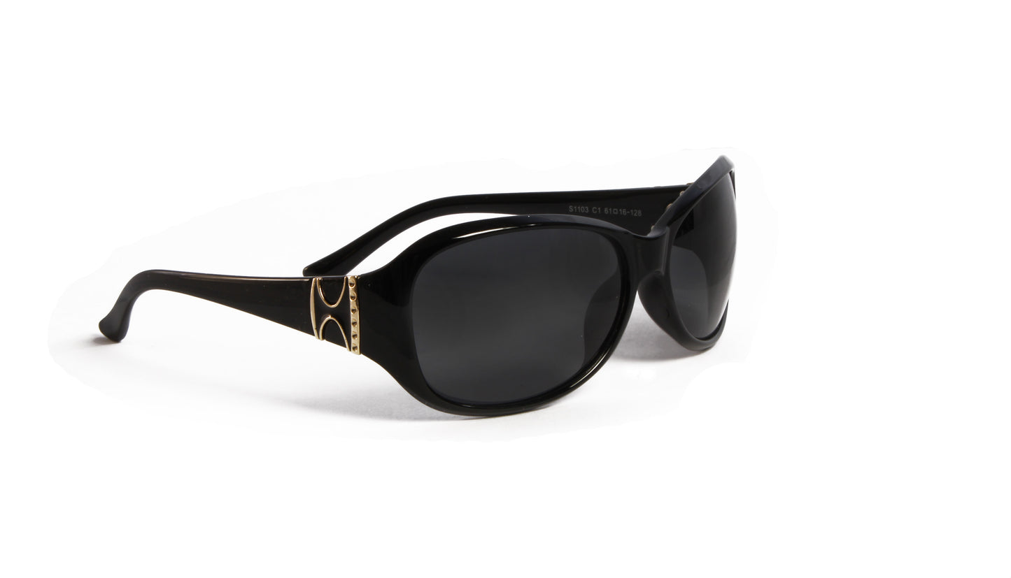 BERKELEY BLACK WRAP SUNGLASSES