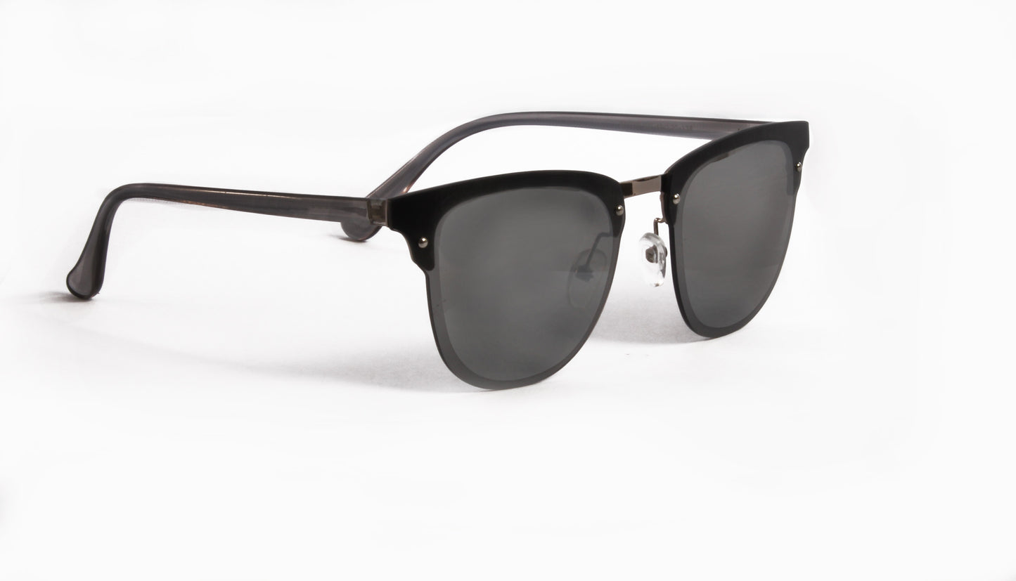 CAMBRIA RETRO GRAY SUNGLASS WITH GRAY MIRRORED LENSES