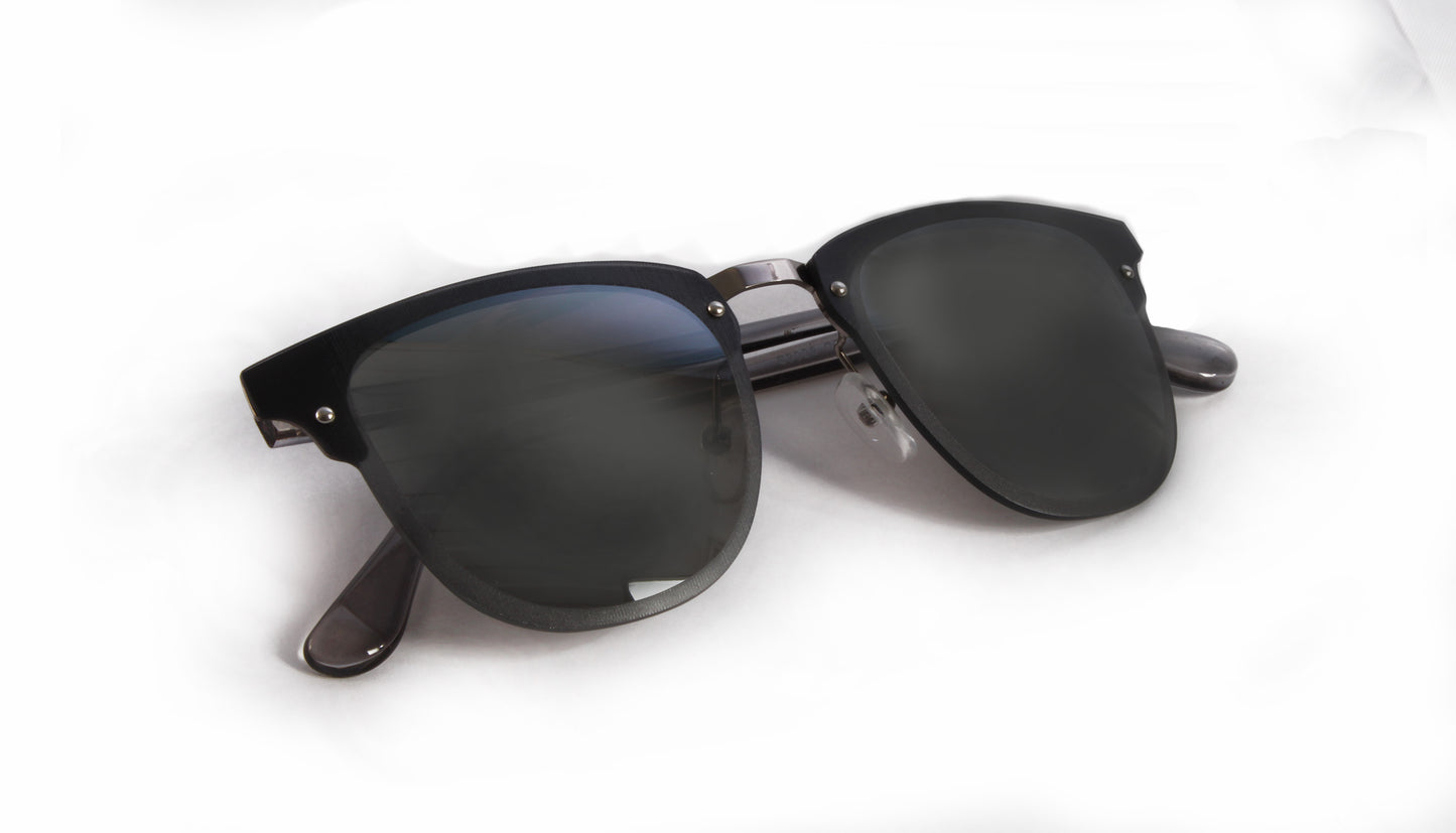 CAMBRIA RETRO GRAY SUNGLASS WITH GRAY MIRRORED LENSES