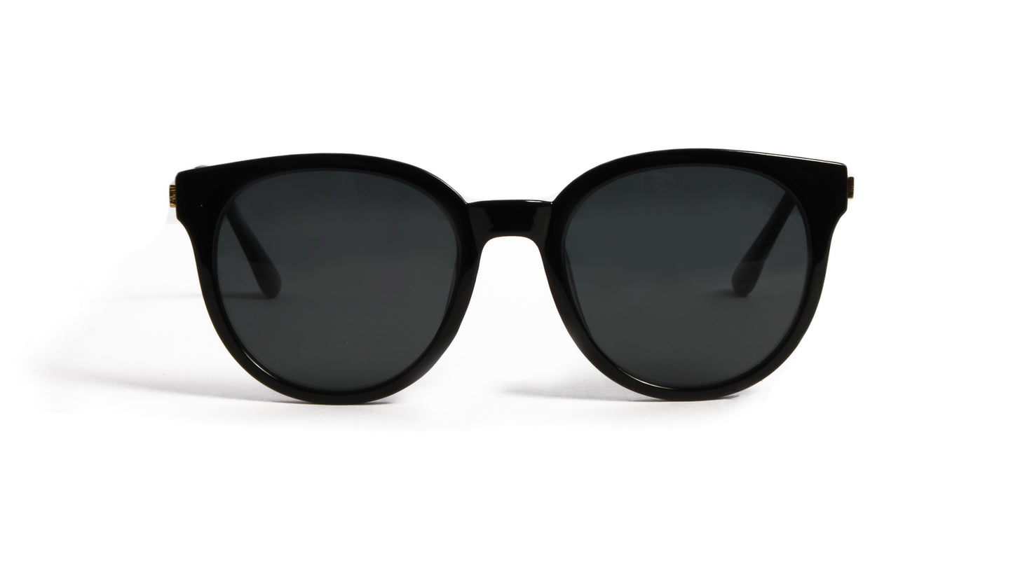 OCEANSIDE BLACK MODERN CAT EYE SUNGLASS WITH BLACK LENSES