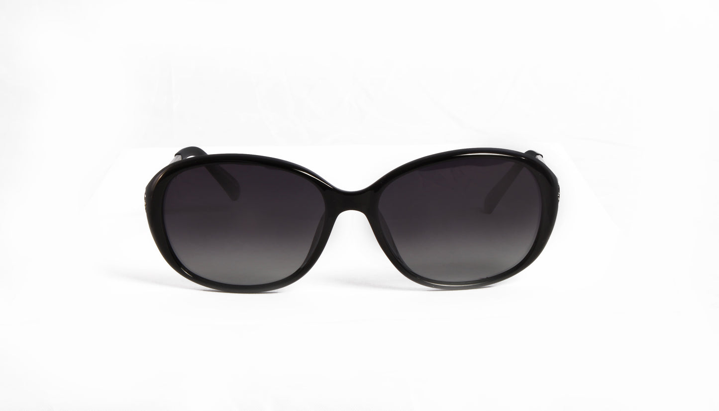PETALUMA BLACK RECTANGULAR POLARIZED SUNGLASS