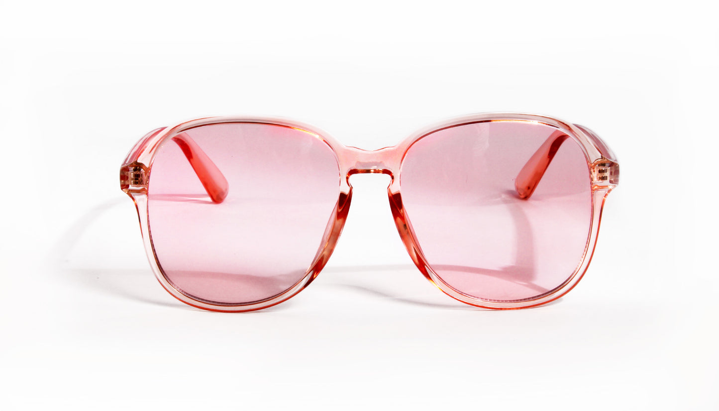 TOPANGA CLEAR PINK RETRO SUNGLASSES