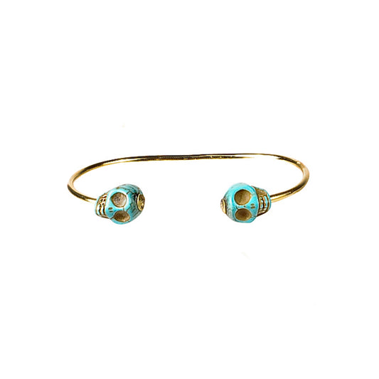 SKULL CUFF IN TURQ
