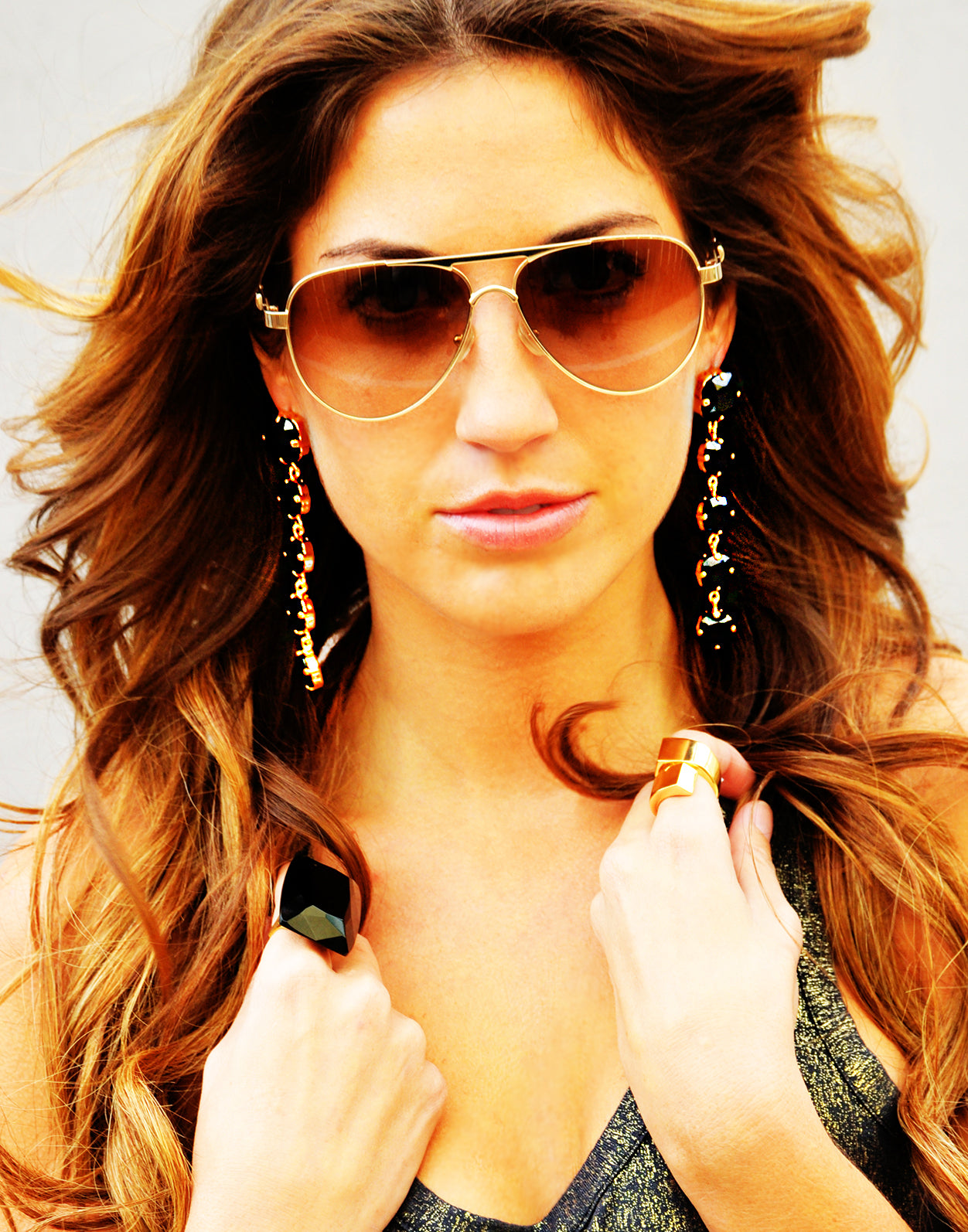 BLACK JEWEL DROP EARRINGS IN SILVER