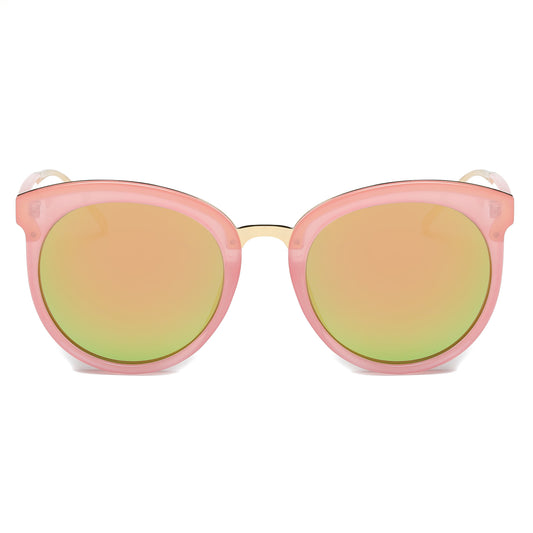 LAGUNA SUNGLASS IN PINK WITH PINK TO ORANGE MIRROR LENSES