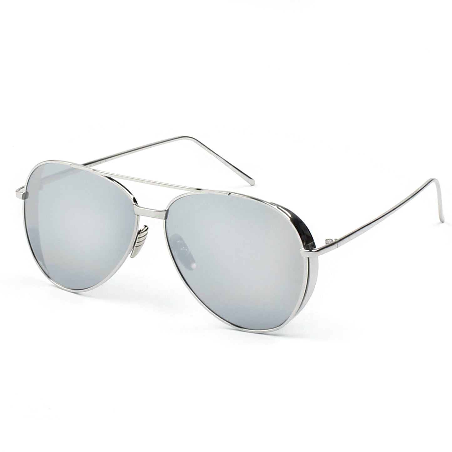 RECIFE SUNGLASS IN SILVER WITH SILVER MIRROR LENSES