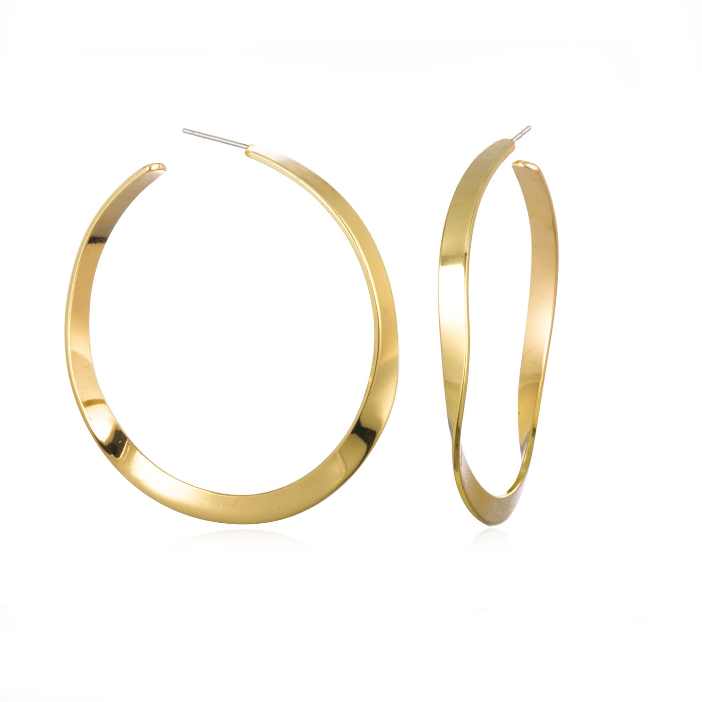 WAVY HOOPS EARRINGS YELLOW GOLD
