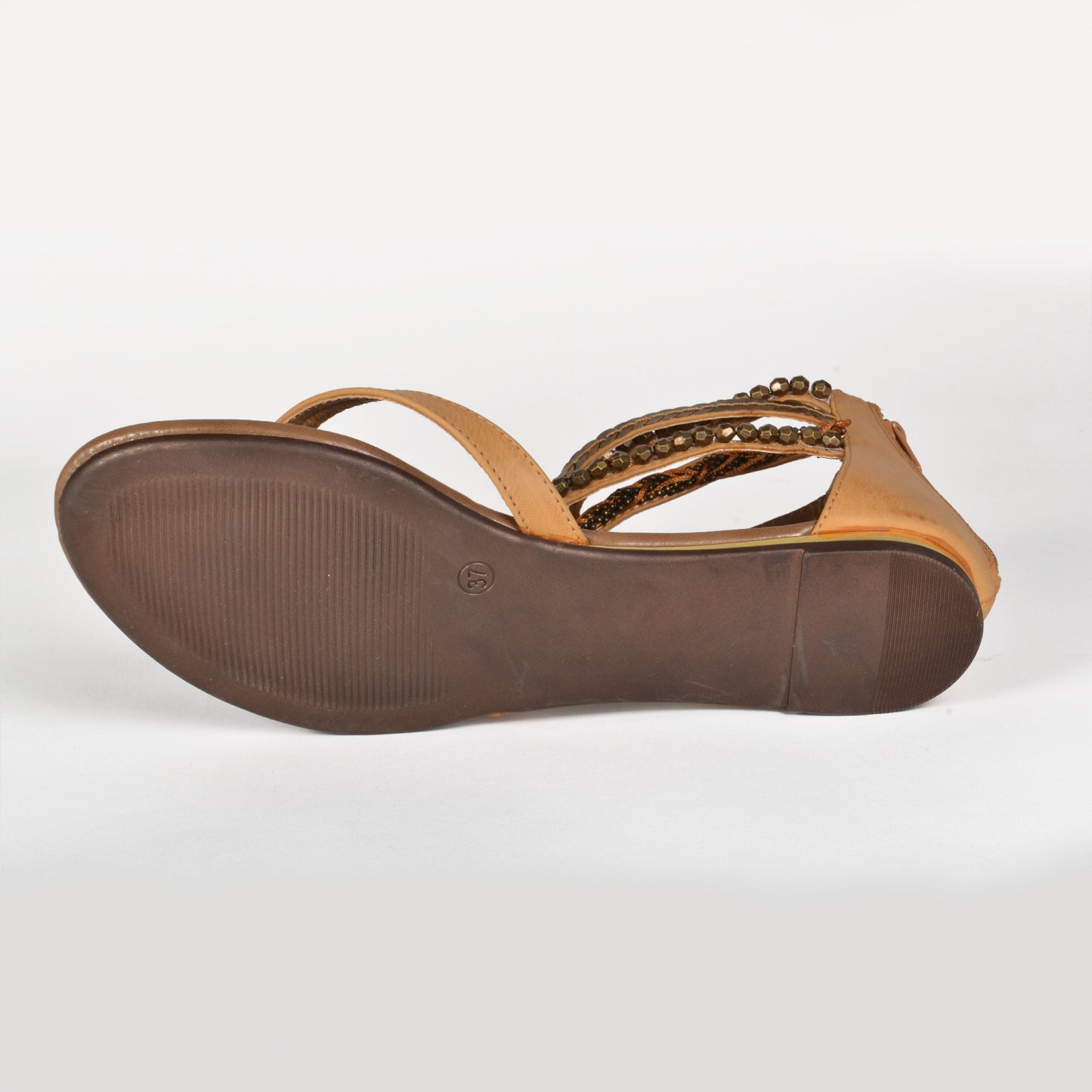 Malibu Jane comfortable vegan leather Laguna embellished ankle strap thong sandal