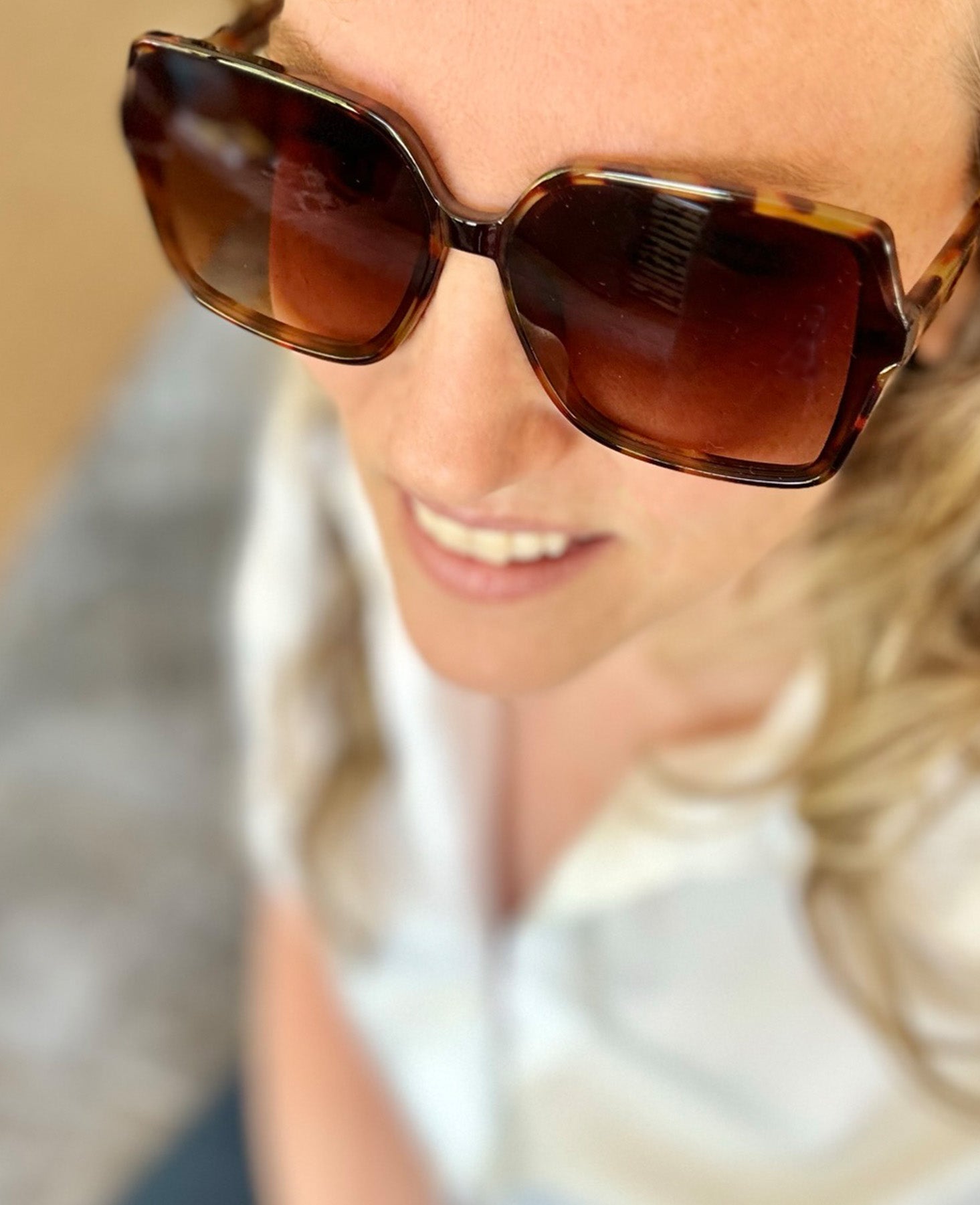 LOMPOC OVERSIZED SQUARE TORTOISE SUNGLASS WITH BROWN LENSES – Malibu Jane