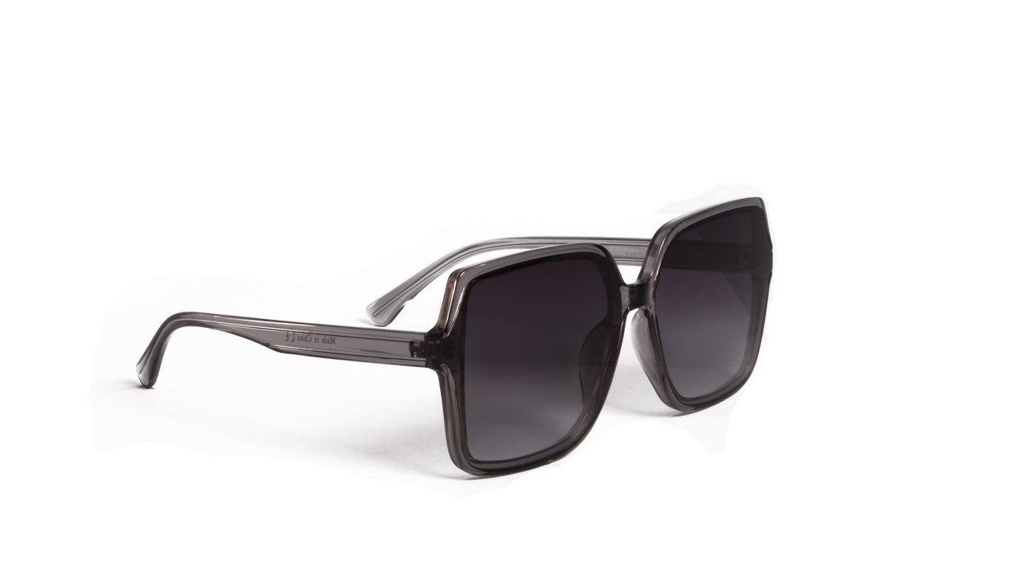 LOMPOC OVERSIZED SQUARE GRAY SUNGLASS WITH GRAY LENSES