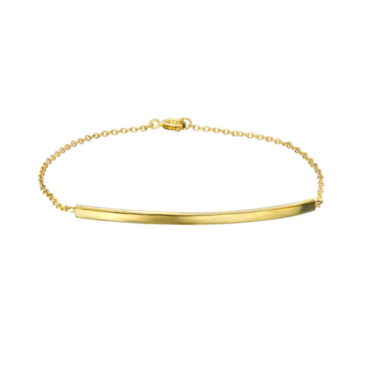 BAR AND CHAIN BRACELET IN YELLOW GOLD
