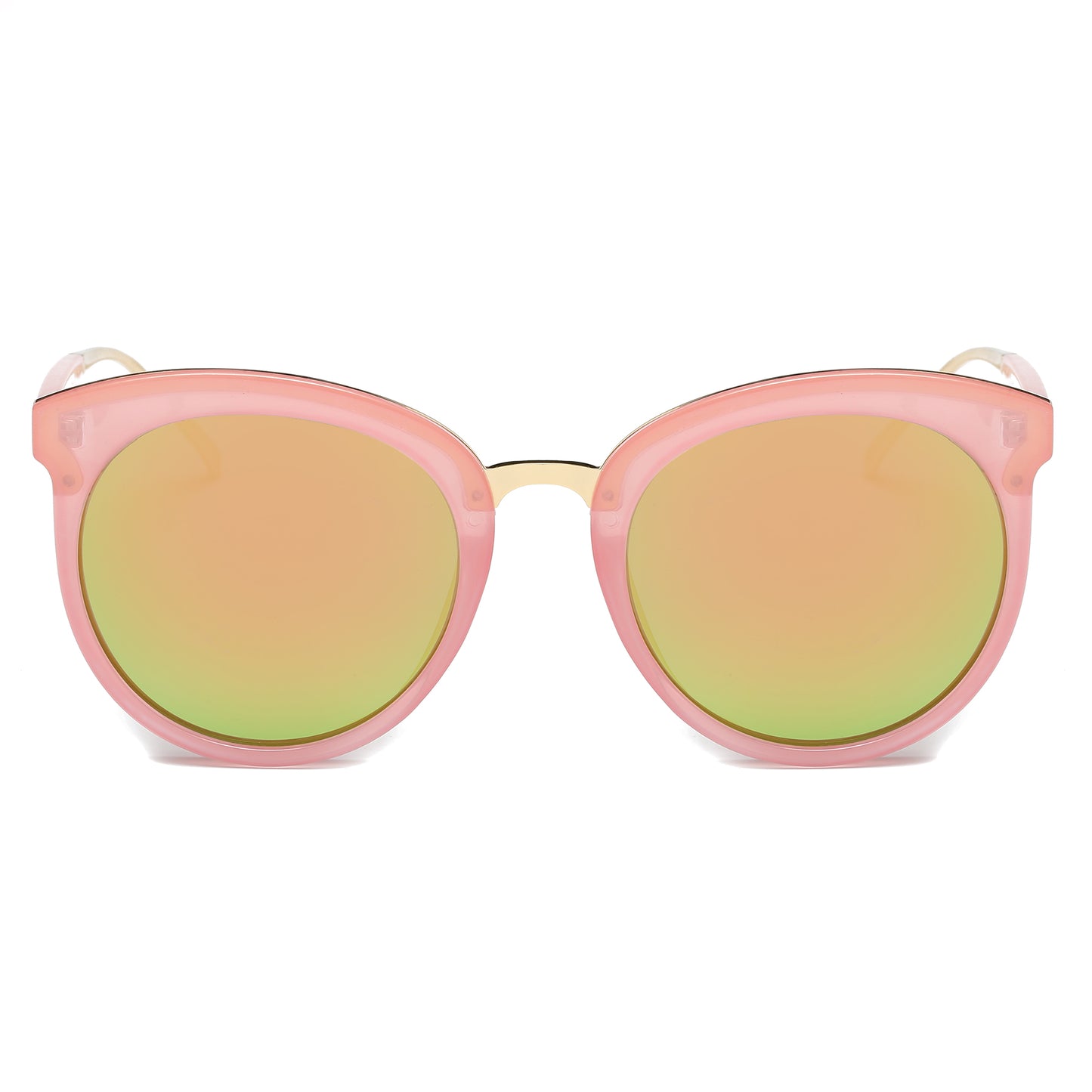 LAGUNA SUNGLASS IN PINK WITH PINK TO ORANGE MIRROR LENSES