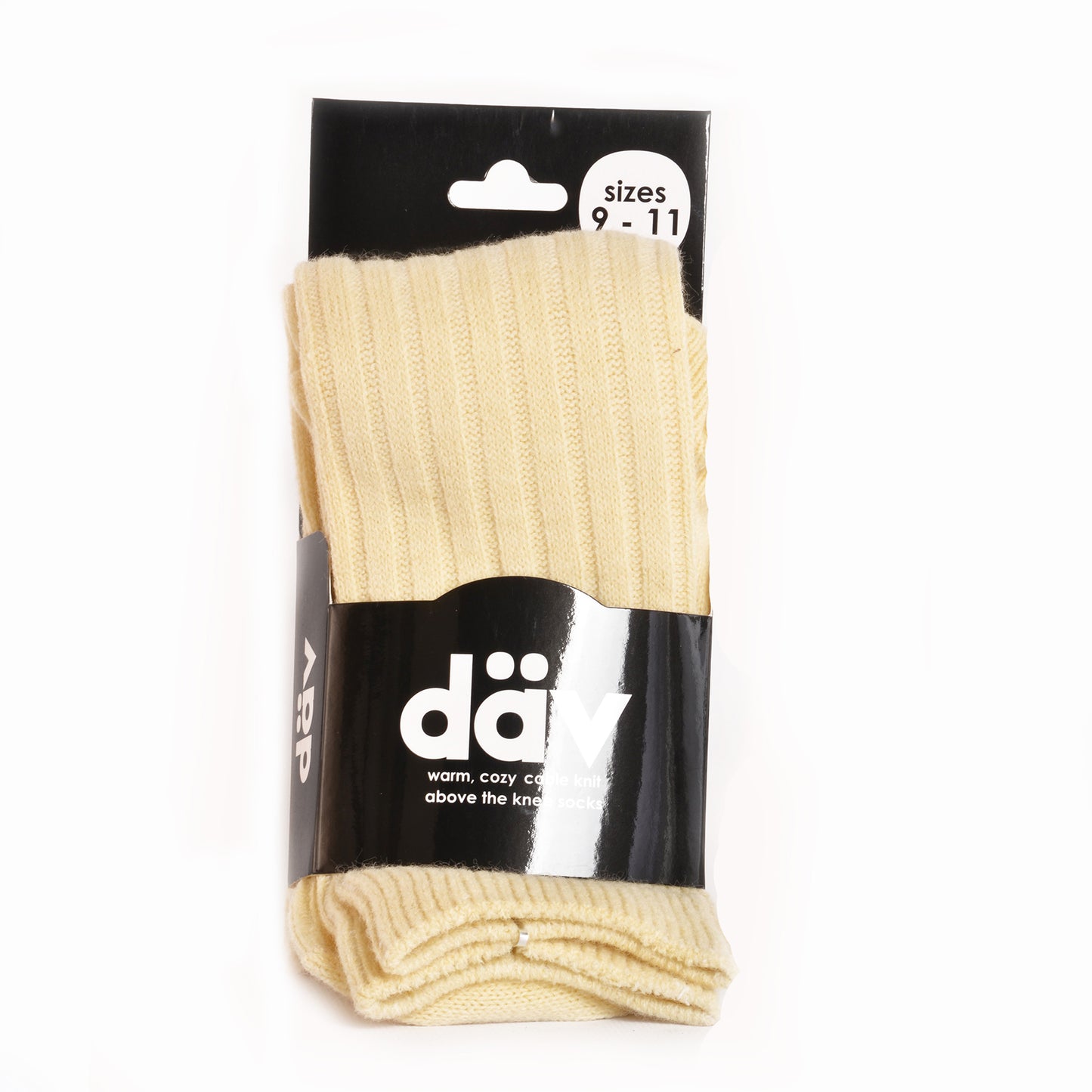 CREAM CABLE KNIT COZY ABOVE KNEE SOCK