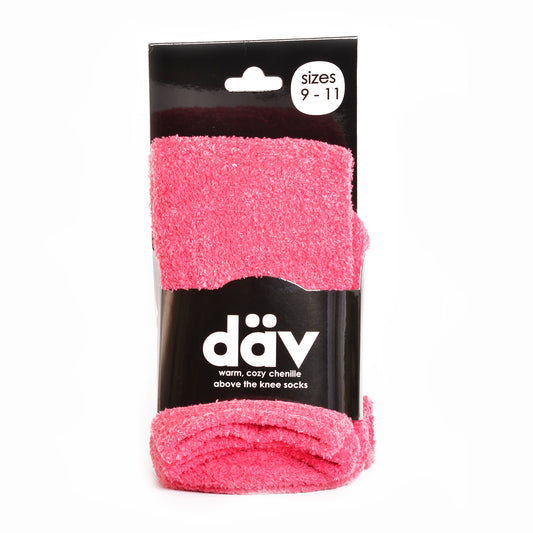 PINK CHENILLE COZY ABOVE KNEE SOCK